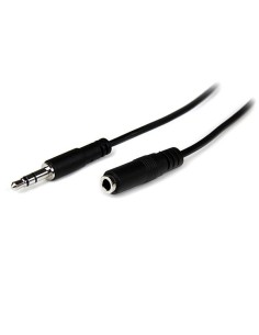 StarTech.com Cable de Extensión Alargador de Auriculares Mini-Jack 3,5mm 3 pines Macho a Hembra - 1m Negro