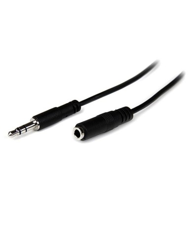 StarTech.com Cable de Extensión Alargador de Auriculares Mini-Jack 3,5mm 3 pines Macho a Hembra - 1m Negro