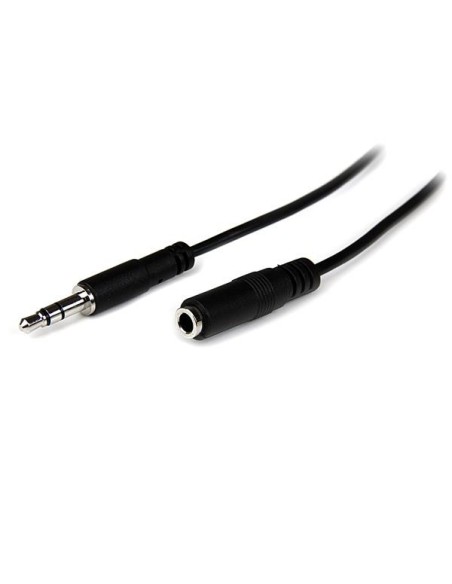 StarTech.com Cable de Extensión Alargador de Auriculares Mini-Jack 3,5mm 3 pines Macho a Hembra - 1m Negro