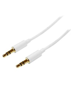 StarTech.com Cable Slim Delgado de Audio Estéreo Mini Jack Plug 3,5mm - Macho a Macho - 1m Blanco