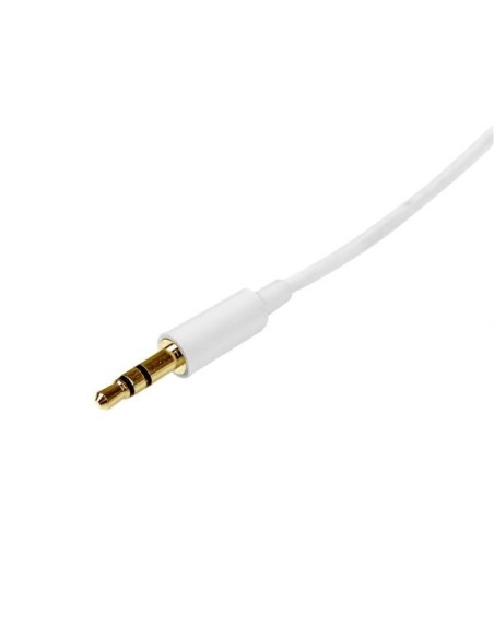StarTech.com Cable Delgado de Audio Estéreo Mini Jack de 3,5mm - Macho a Macho -2m Blanco