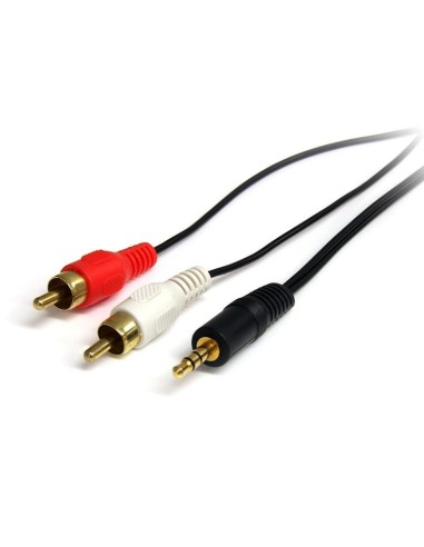 StarTech.com Cable Adaptador de Mini-Jack a RCA 91cm - Jack 3,5mm Macho - 2xRCA Macho - 0.92m Negro