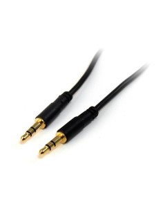 StarTech.com Cable Delgado de Audio Estéreo Conector Mini Jack 3,5mm - Plug TRRS - Macho a Macho - 91cm Negro