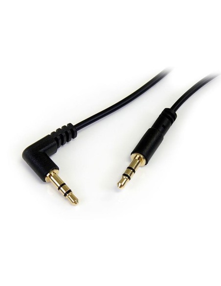 StarTech.com Cable de Audio Estéreo de Jack 3,5mm Acodado en Íngulo a la Derecha - Macho a Macho - 1.8m Negro