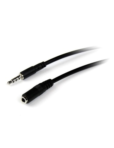 StarTech.com Cable de Extensión Alargador de Auriculares Headset Mini-Jack 3,5mm 4 pines Macho a Hembra - 1m Negro