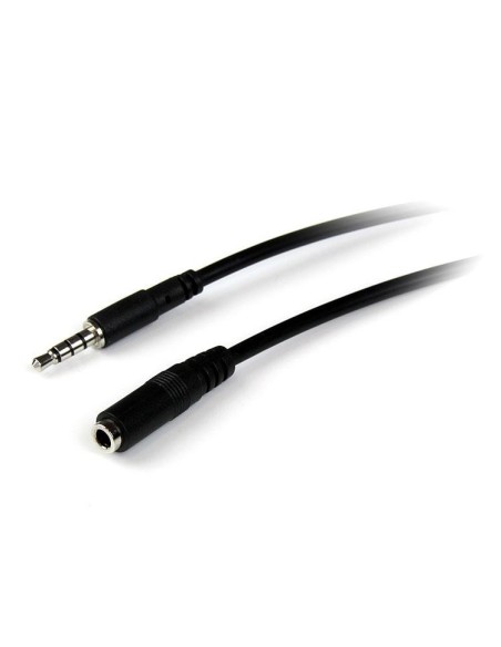 StarTech.com Cable de Extensión Alargador de Auriculares Headset Mini-Jack 3,5mm 4 pines Macho a Hembra - 1m Negro