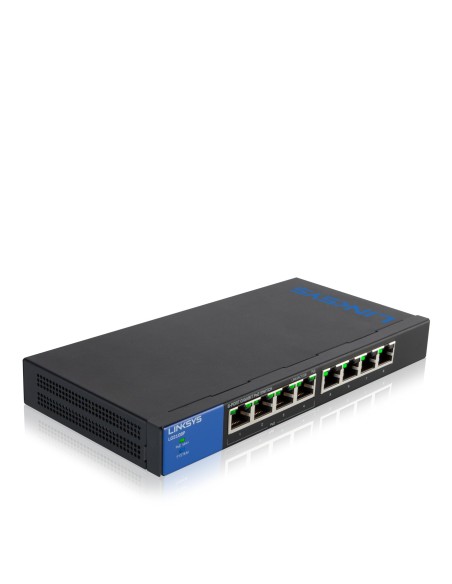 SWITCH CONMUTADOR LINKSYS 8 PUERTOS GIGABIT POE NEGRO LGS108P-EU