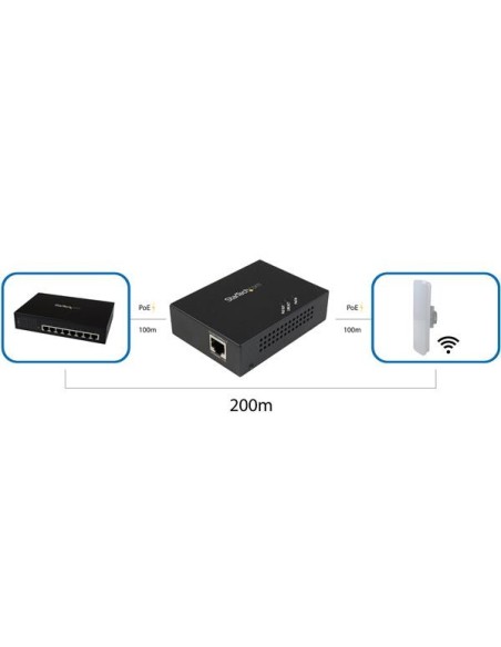 StarTech.com Repetidor de red Gigabit PoE+ Extender - 802.3at af - 100m