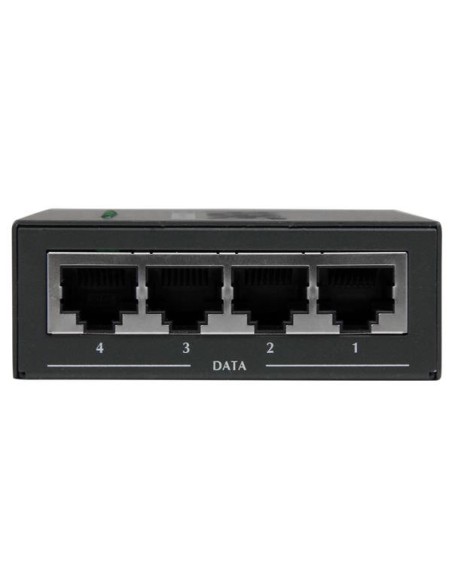 StarTech.com Inyector de Alimentación PoE Power over Ethernet Midspan 4 Puertos Gigabit RJ45 de Pared - 802.3 at af