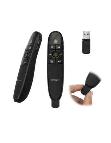 StarTech.com Mando a Distancia para Presentaciones Inalámbrico con Puntero Láser Verde - 27m - Negro