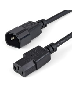 StarTech.com PXT1001M Extensor Alargador de 1m para Cable de Alimentación de Ordenador - C14 a C13 - Negro