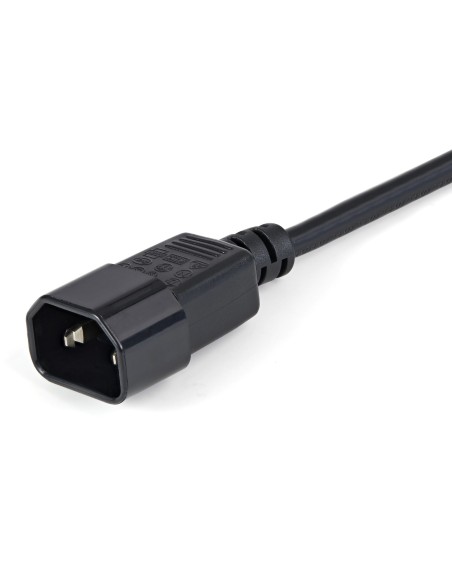 StarTech.com PXT1001M Extensor Alargador de 1m para Cable de Alimentación de Ordenador - C14 a C13 - Negro
