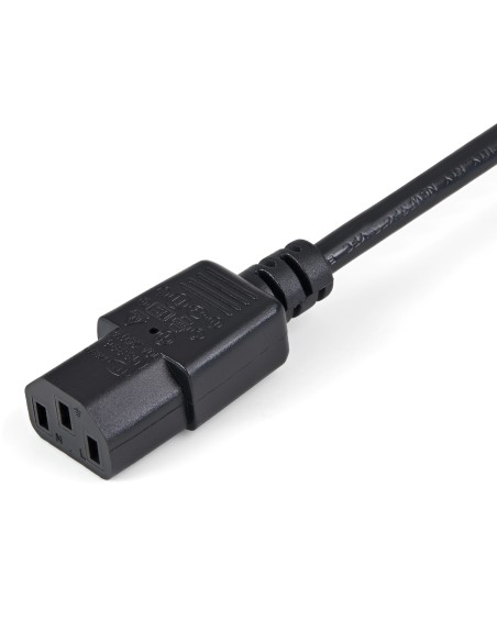 StarTech.com PXT1001M Extensor Alargador de 1m para Cable de Alimentación de Ordenador - C14 a C13 - Negro
