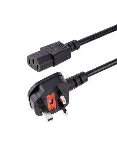 StarTech.com PXT101UK3M Cable de Alimentación Corriente de 3m para Ordenador C13 a Enchufe Británico Clavija Inglesa - BS 1363 -