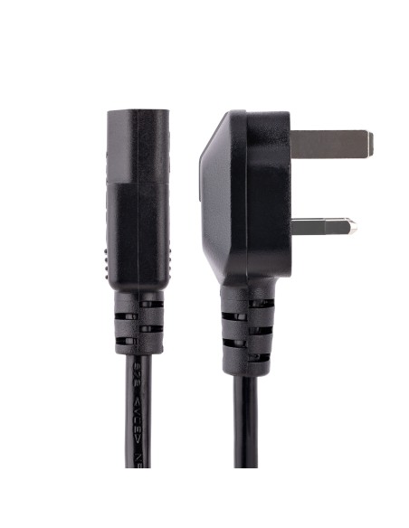 StarTech.com PXT101UK3M Cable de Alimentación Corriente de 3m para Ordenador C13 a Enchufe Británico Clavija Inglesa - BS 1363 -
