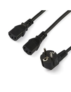 StarTech.com PXT101YEU2M Cable de 2m de alimentación para ordenadores Schuko CEE7 a 2x C13 en Y - Cable de Alimentación Tipo Eur