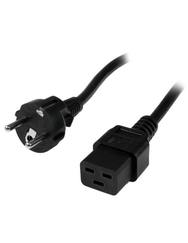 StarTech.com PXTEUC192M Cable 2m de Alimentación para Ordenadores - CEE7 a IEC 320 C19 - Conector Europeo - Negro