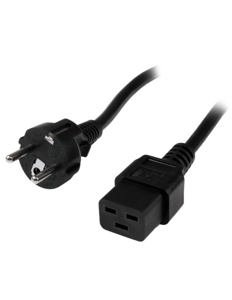 StarTech.com PXTEUC192M Cable 2m de Alimentación para Ordenadores - CEE7 a IEC 320 C19 - Conector Europeo - Negro