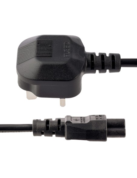 StarTech.com PXTNB3SUK1M Cable de 1m de Alimentación para Ordenador Portátil - Cable Británico BS-1363 a C5 acoplador