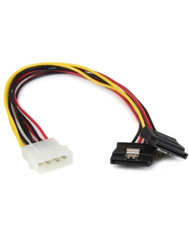 StarTech.com Adaptador Cable 30cm Divisor de 4 Pines LP4 a Doble SATA Cierre Seguridad Pestillo Latches