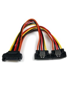 StarTech.com Cable 0,15m Adaptador Bifurcador Divisor Splitter Alimentación SATA Latching Cierre Pestillo - 2x Hembra