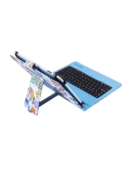 FUNDA TABLET SilverHT Universal Estampada PIXEL GAMER + teclado MicroUSB 9 - 10.1 111934540199