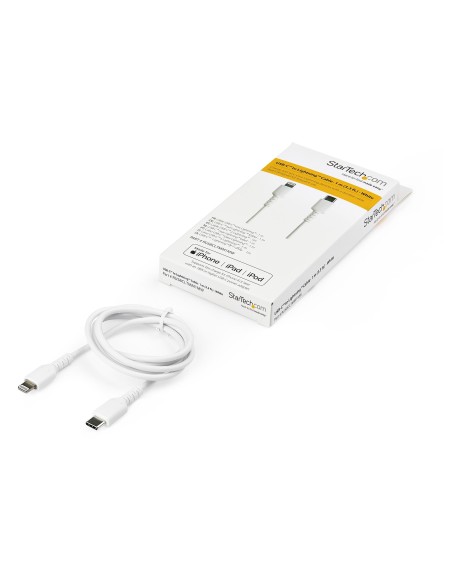 StarTech.com Cable de 1m Lightning a USB-C Macho a Macho - Certificado MFI - Blanco RUSBCLTMM1MW