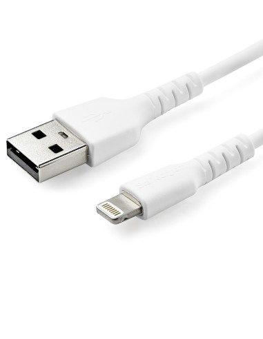 StarTech.com Cable de 1m USB tipo A a Lightning Macho a Macho - Certificado MFi de Apple - Blanco RUSBLTMM1M