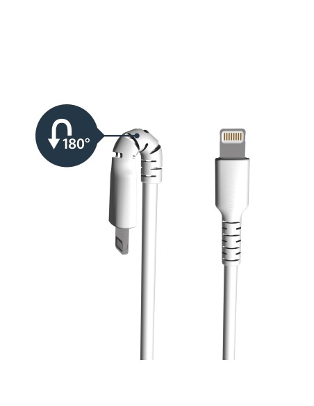 StarTech.com Cable de 1m USB tipo A a Lightning Macho a Macho - Certificado MFi de Apple - Blanco RUSBLTMM1M