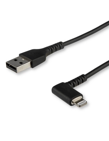 StarTech.com Cable de 1m Lightning Angulo Acodado a USB tipo A Macho a Macho - Certificado MFI - Negro RUSBLTMM1MBR