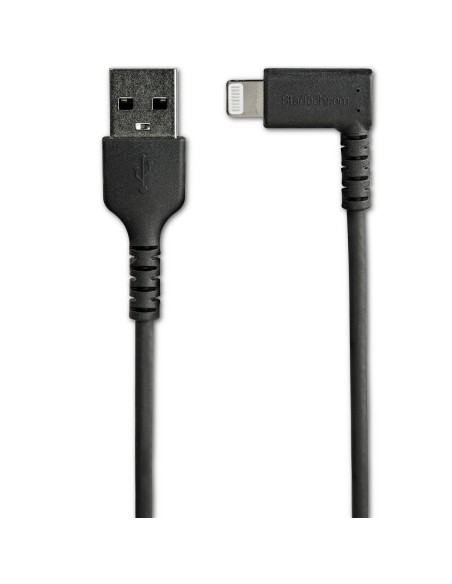StarTech.com Cable de 1m Lightning Angulo Acodado a USB tipo A Macho a Macho - Certificado MFI - Negro RUSBLTMM1MBR