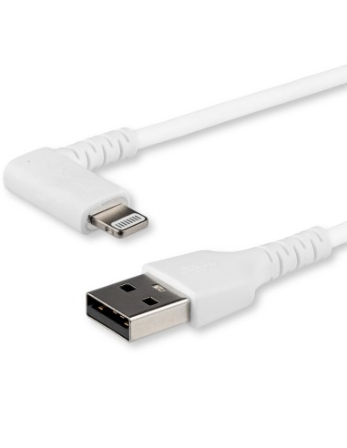 StarTech.com Cable de 1m Lightning Angulo Acodado a USB Tipo-A - Certificado MFI - Blanco RUSBLTMM1MWR