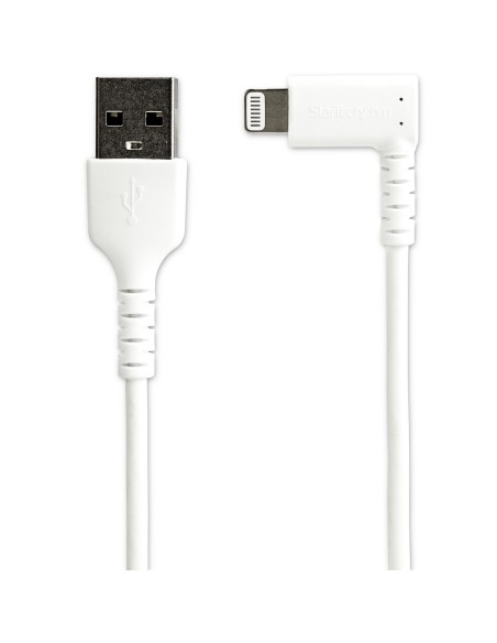 StarTech.com Cable de 1m Lightning Angulo Acodado a USB Tipo-A - Certificado MFI - Blanco RUSBLTMM1MWR