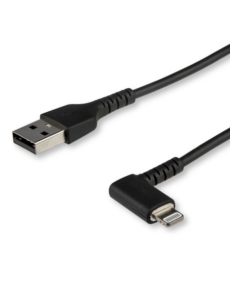 StarTech.com Cable de 2m Lightning Angulo Acodado a USB Tipo-A Macho a Macho Certificado MFI - Negro RUSBLTMM2MBR