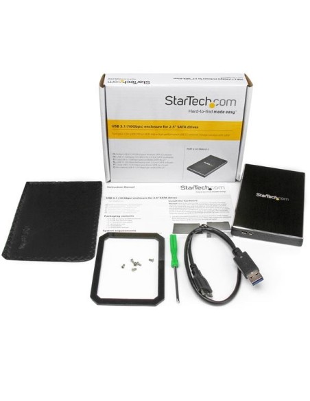 StarTech.com Caja 2.5 USB 3.1 Gen 2 de 1 bahÍ­a SATA III - Negro S251BMU313
