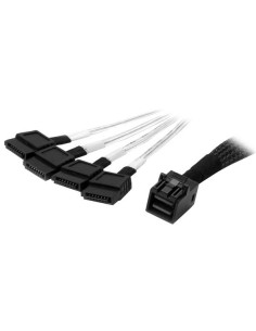 StarTech.com Cable Mini SAS Interno a SATA de 1m - Cable SFF-8643 a 4x SATA - Negro Plata
