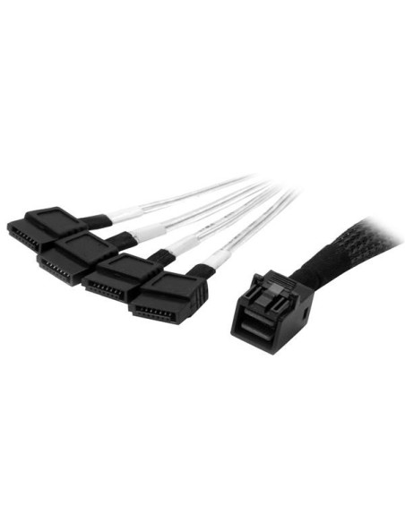 StarTech.com Cable Mini SAS Interno a SATA de 1m - Cable SFF-8643 a 4x SATA - Negro Plata