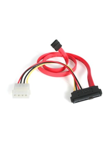StarTech.com SAS729PW18 Adaptador SAS 29 Pines a Molex Macho LP4 y SATA - SFF-8482 Rojo
