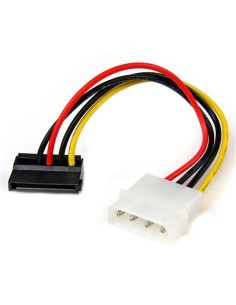 StarTech.com SATAPOWADPL Cable de Alimentación Adaptador SATA Angulo Izquierda 15 Pines a 4 Pines LP4 Molex multicolor 15 cm
