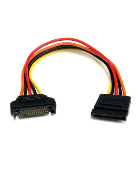 StarTech.com SATAPOWEXT8 Cable de Alimentación SATA 15 pines a SATA 15 pines Macho a Hembra multicolor 20 cm