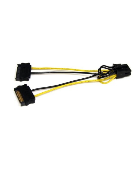 StarTech.com Cable de Alimentación Adaptador SATA a Conector PCIe 8 Pines de Tarjeta Gráfica PCI Express 15cm