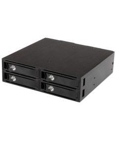 StarTech.com Backplane Rack Móvil 5.25 Pulgadas a 4 Unidades 2.5 SATA SAS - Negro