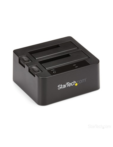 StarTech.com Base de Conexión USB 3.1 10Gbps con UAS de 2 BahÍ­as para Disco Duro o SSD SATA de 2.5 o 3.5 Pulgadas - Negro