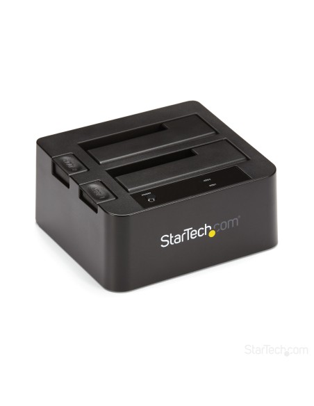 StarTech.com Base de Conexión USB 3.1 10Gbps con UAS de 2 BahÍ­as para Disco Duro o SSD SATA de 2.5 o 3.5 Pulgadas - Negro