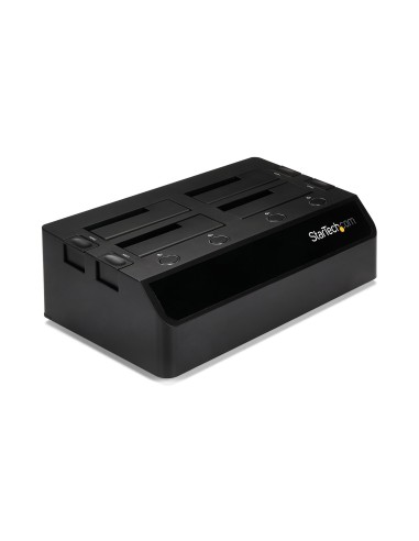 StarTech.com Base de Conexión USB 3.1 con 4 BahÍ­as SATA 6Gbps de 2,5 y 3,5 Pulgadas - Docking Station para HDD SSD - Negro