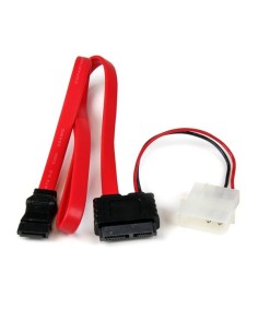 StarTech.com Adaptador Cable SATA Slimline 13 Pines a Molex Macho LP4 y SATA - Rojo