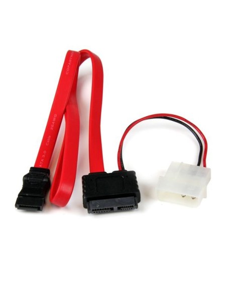 StarTech.com Adaptador Cable SATA Slimline 13 Pines a Molex Macho LP4 y SATA - Rojo