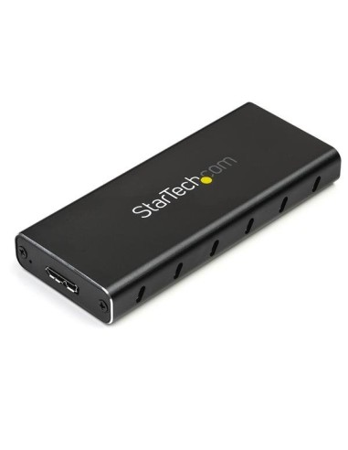 StarTech.com Caja Adaptador M.2 NGFF a USB 3.1 con Carcasa Protectora - Conversor NGFF a USB-C - Negro Plata
