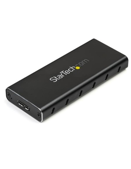 StarTech.com Caja Adaptador M.2 NGFF a USB 3.1 con Carcasa Protectora - Conversor NGFF a USB-C - Negro Plata