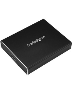 StarTech.com Caja de Dos BahÍ­as M.2 NGFF - USB 3.1 (10Gbps) - RAID - Caja Externa USB-C y USB-A de Aluminio - Negro
